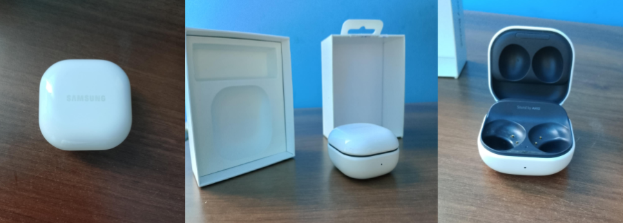 Samsung Galaxy Buds2 - Etui od środka oraz zewnątrz i opakowanie