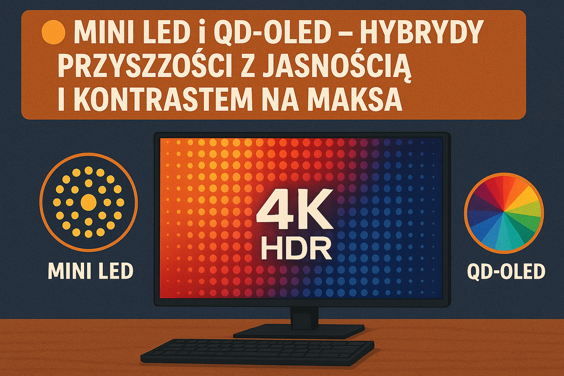 🟠 Mini LED i QD-OLED – hybrydy przyszłości z jasnością i kontrastem na maksa czyli matryce w monitorach